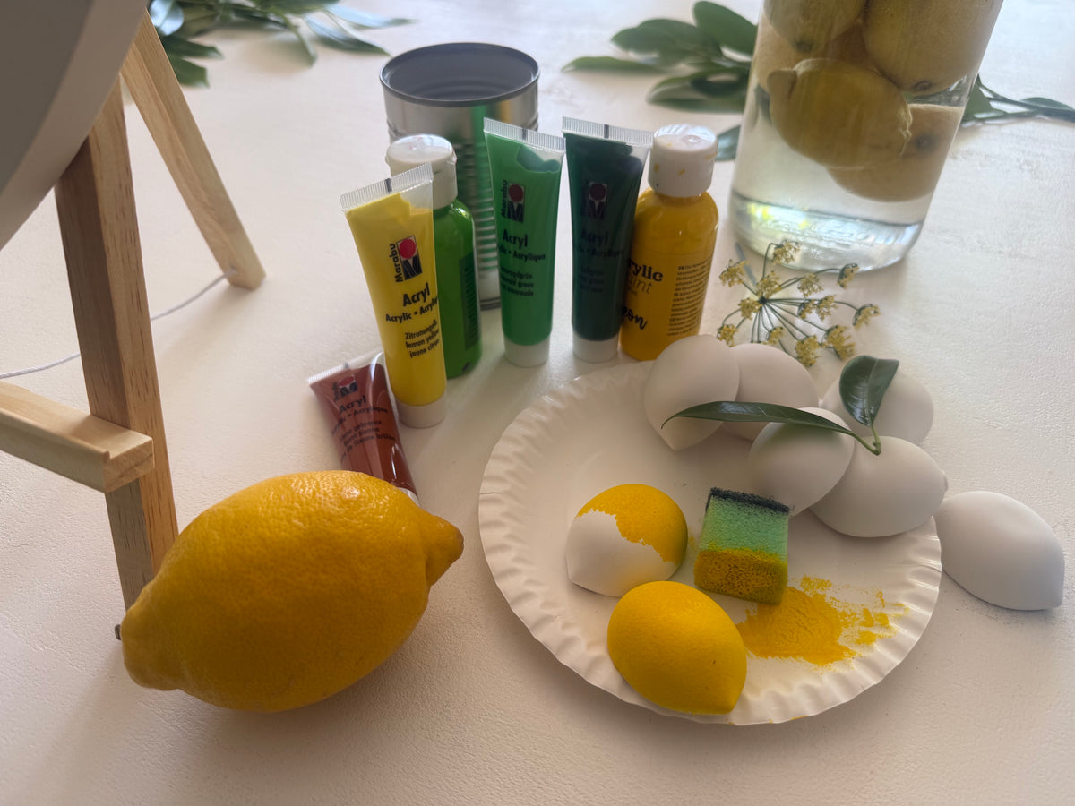 Farben und Zitronen für Workshop